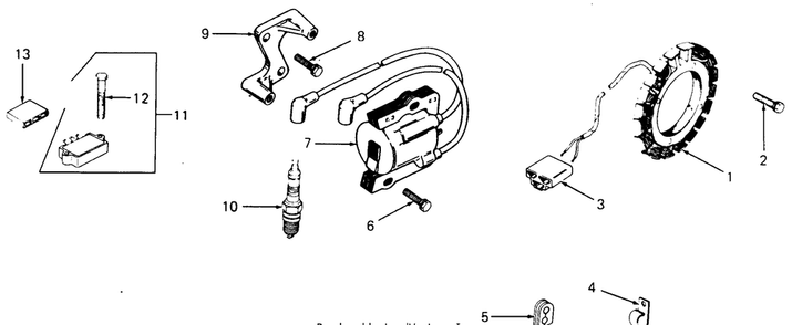 Ignition Diagram and Parts List for 1860 800000-821059-140661100-141661100 Cub Cadet Lawn Tractor